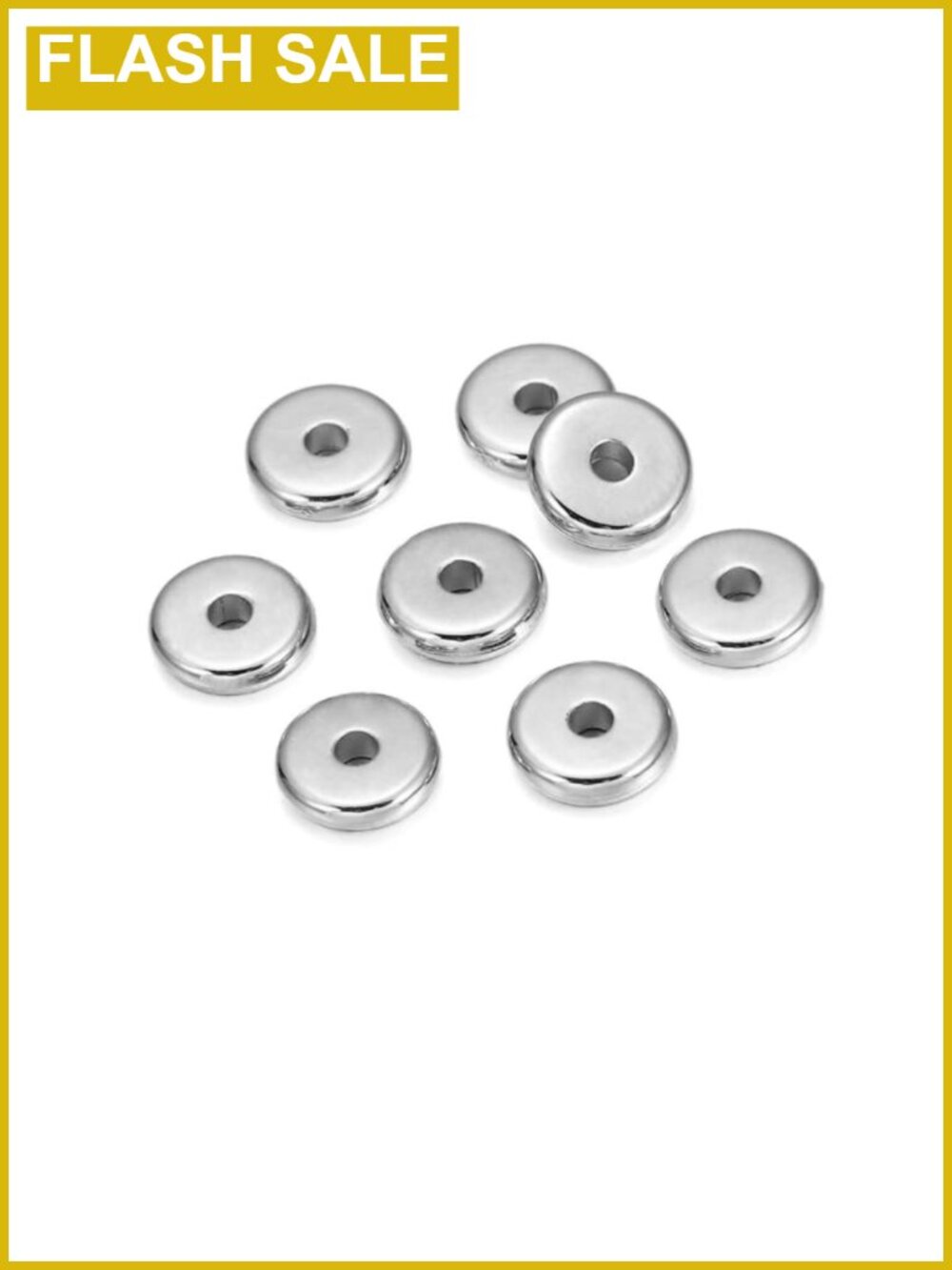 150 Pcs 8mm Silver Flat Round Spacer Beads for Jewelry Making DIY Bracelet